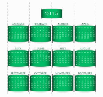 Calendar For Year 2015 Stock Vector Illustration Of Paper 35706232