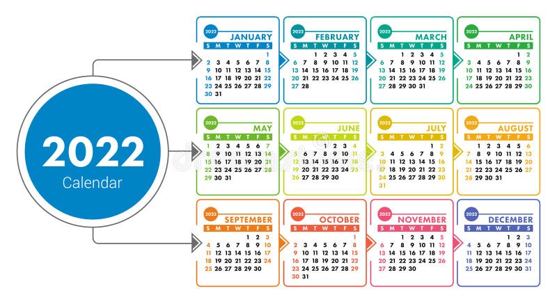 Calendar Infographics Set Design Templates Stock Vector Illustration