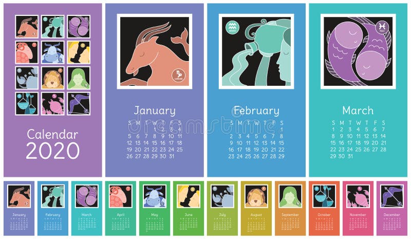Calendar 2020. Zodiac Signs: Aquarius, Libra, Leo, Taurus, Cancer, Pisces, Virgo, Capricorn, Sagittarius, Aries, Gemini, Scorpio. Stock Vector - Illustration of calendar, creative: 146060774 Calendar 2020. Zodiac Signs: Aquarius, Libra, Leo, Taurus, Cancer, Pisces, Virgo, Capricorn, Sagittarius, Aries, Gemini, Scorpio. Stock Vector - Illustration of calendar, creative: 146060774