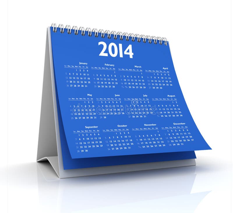 Calendario 2014 illustrazione di stock