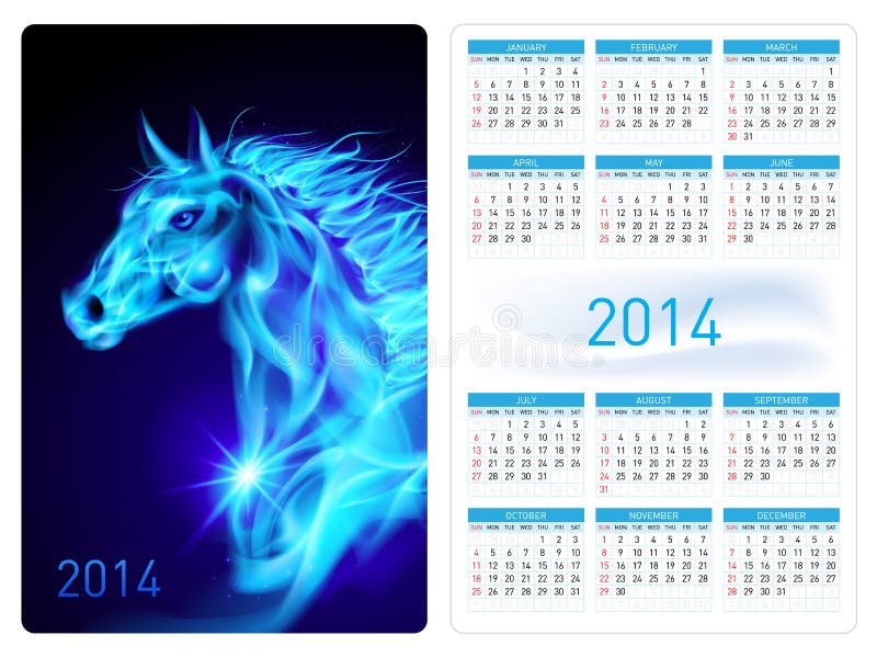 Calendario 2014. illustrazione vettoriale
