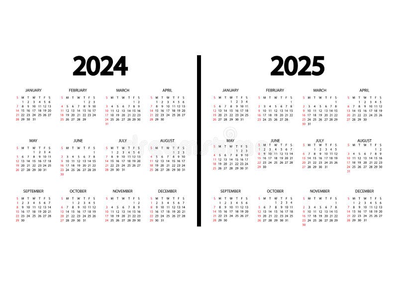 calendario 2024 año. la semana empieza el domingo. plantilla anual