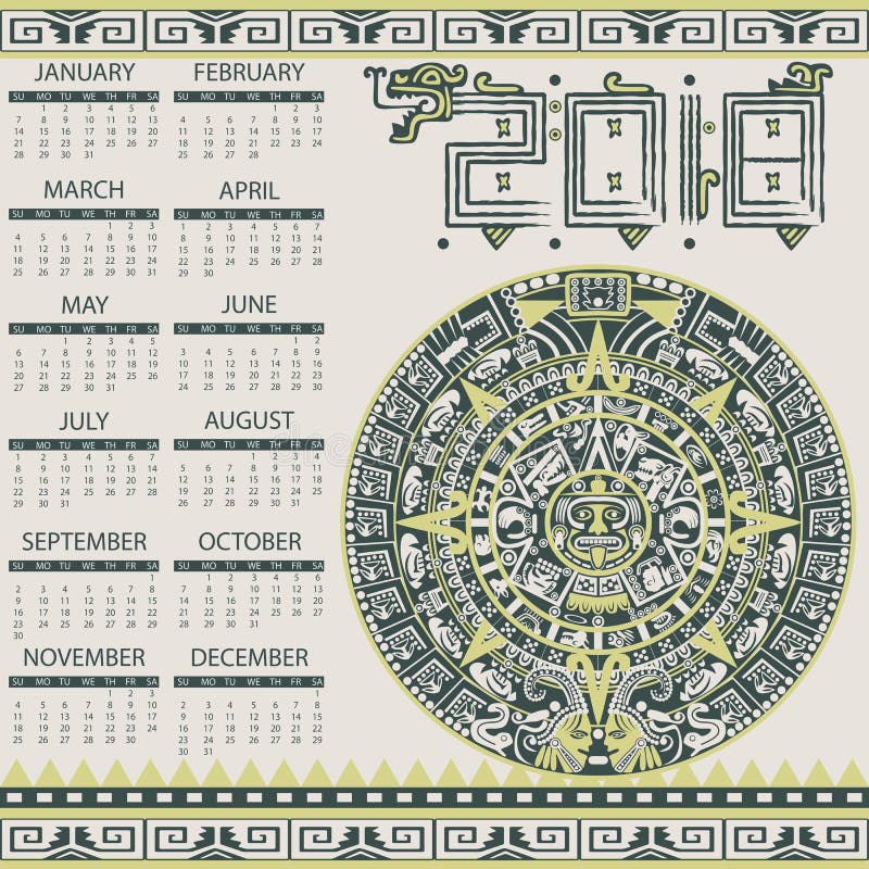 Calendario azteco 2018 royalty illustrazione gratis Calendario azteco 2018 royalty illustrazione gratis