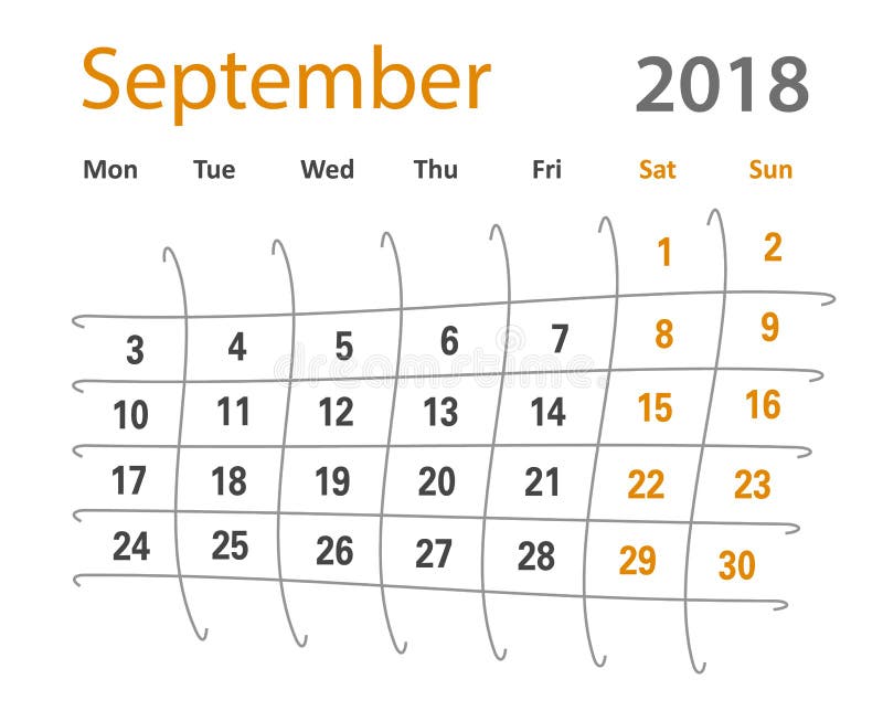 calendario de septiembre 2018