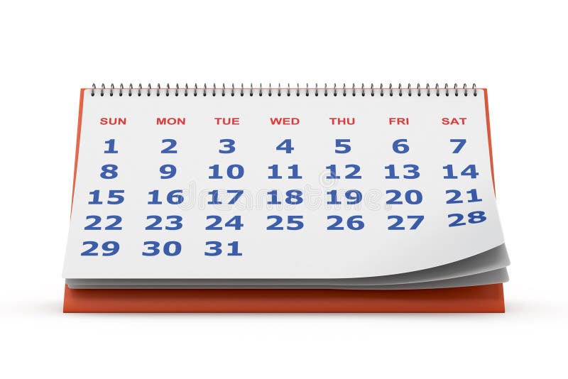 Calendario da tavolino illustrazione di stock Calendario da tavolino illustrazione di stock