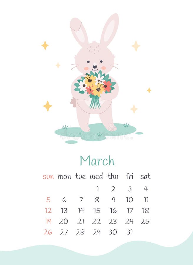 calendario 2023 con lindo conejo. Calendario de páginas verticales de 12  meses símbolo de mascota de personaje de liebre año. lindo conejito 2023 al  calendario chino. ilustración vectorial 8568191 Vector en Vecteezy