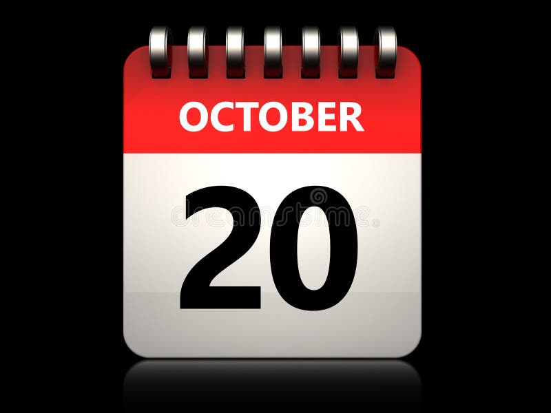 Calendario Del 20 De Octubre 3d Stock De Ilustracion Ilustracion De Octubre Calendario 99566792 calendario 20 de octubre