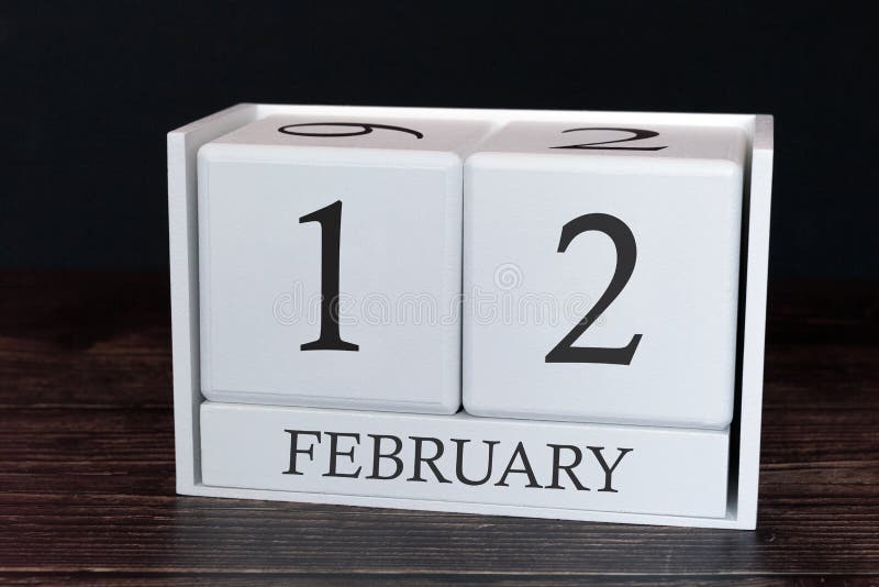 Calendario di affari per febbraio, dodicesimo giorno del mese Data dell'organizzatore del pianificatore o concetto di programma d fotografia stock Calendario di affari per febbraio, dodicesimo giorno del mese Data dell'organizzatore del pianificatore o concetto di programma d fotografia stock