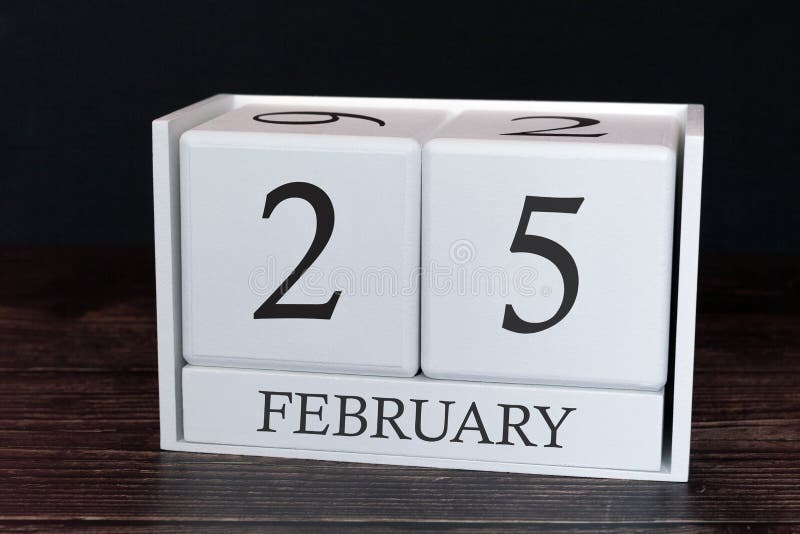 Calendario di affari per febbraio, venticinquesimo giorno del mese Data dell'organizzatore del pianificatore o concetto di progra immagine stock libera da diritti Calendario di affari per febbraio, venticinquesimo giorno del mese Data dell'organizzatore del pianificatore o concetto di progra immagine stock libera da diritti