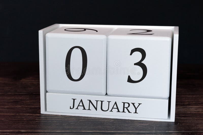 Calendario di affari per gennaio, terzo giorno del mese Data dell'organizzatore del pianificatore o concetto di programma di even immagini stock Calendario di affari per gennaio, terzo giorno del mese Data dell'organizzatore del pianificatore o concetto di programma di even immagini stock