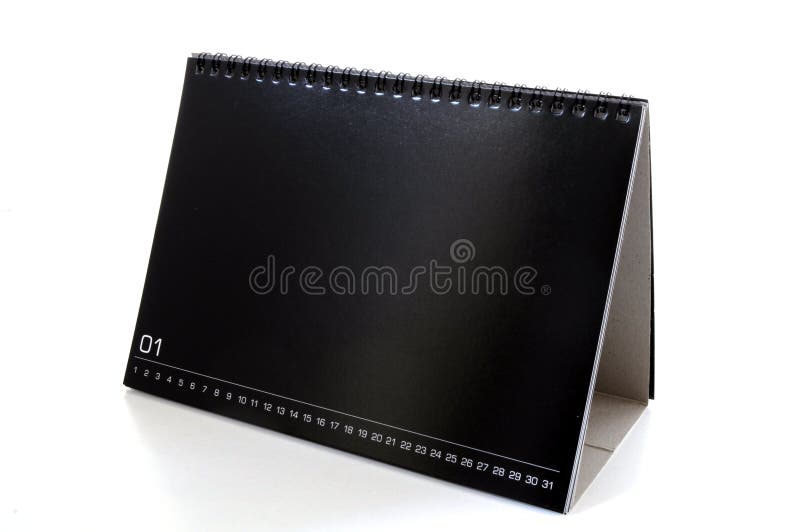 Calendario di scrittorio nero in bianco immagine stock Calendario di scrittorio nero in bianco immagine stock