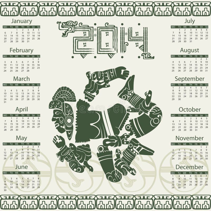Calendario maya 2014 illustrazione di stock Calendario maya 2014 illustrazione di stock