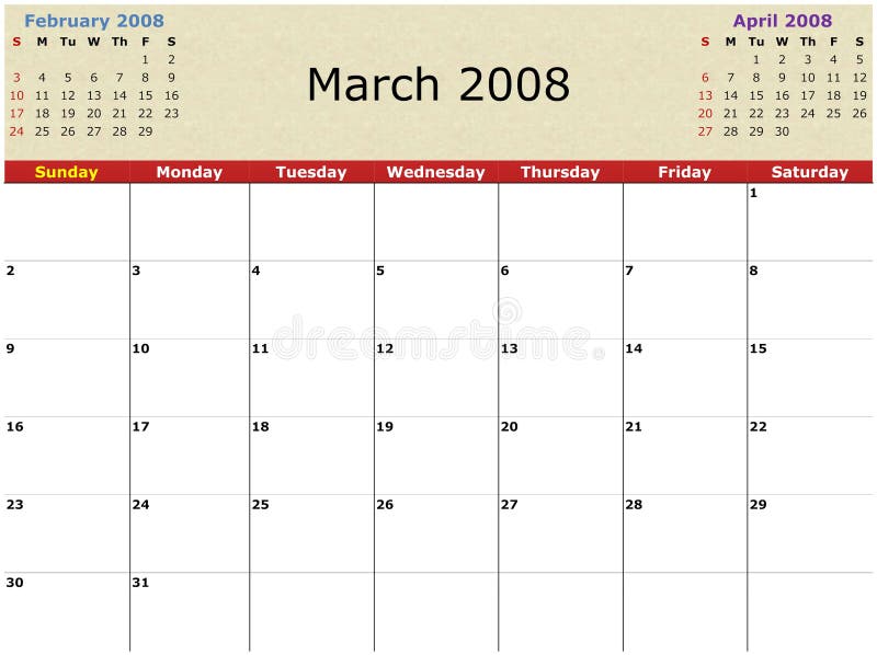Calendario Mensual Stock De Ilustracion Ilustracion De Mensual 3101401 calendario mensual 2008