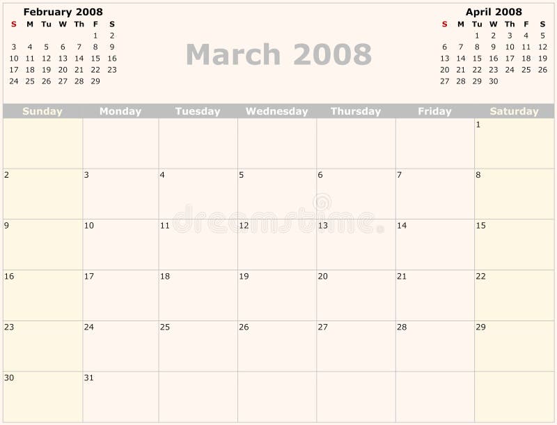 Calendario Mensual Stock De Ilustracion Ilustracion De Mensual 3101476 calendario mensual 2008