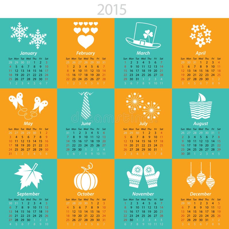 Calendario mensual para 2015 libre illustration Calendario mensual para 2015 libre illustration