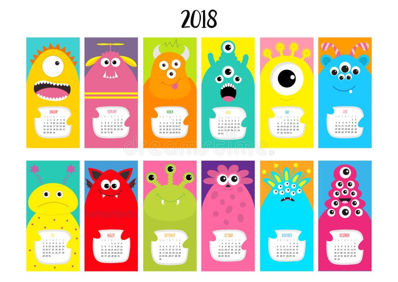 Calendario 2018: Imprime tu monstruoso planificador Calendario 2018: Imprime tu monstruoso planificador