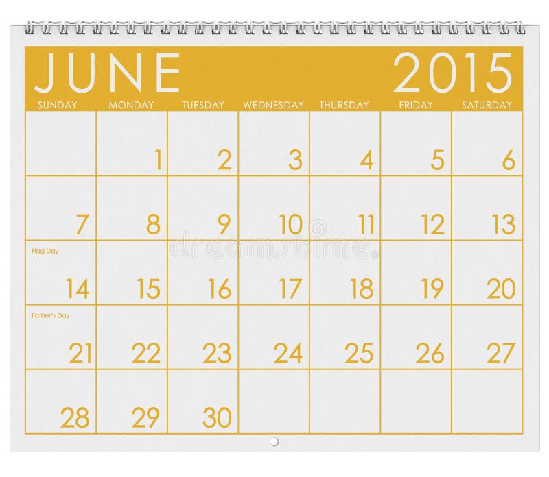 Calendario 2015: Mes de junio stock de ilustración Calendario 2015: Mes de junio stock de ilustración