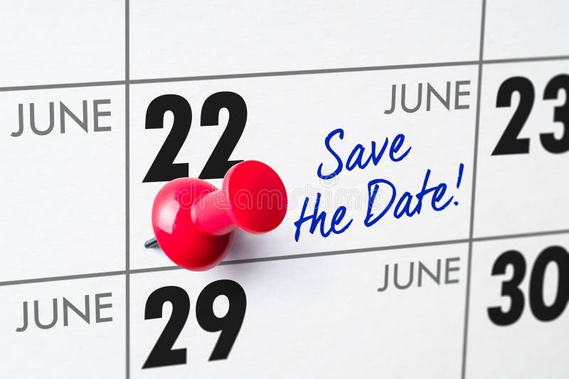 Calendario murale con un perno rosso - 22 giugno