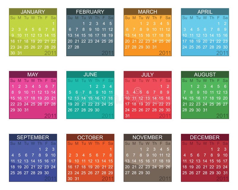Calendario para 2011 ilustración del vector Calendario para 2011 ilustración del vector