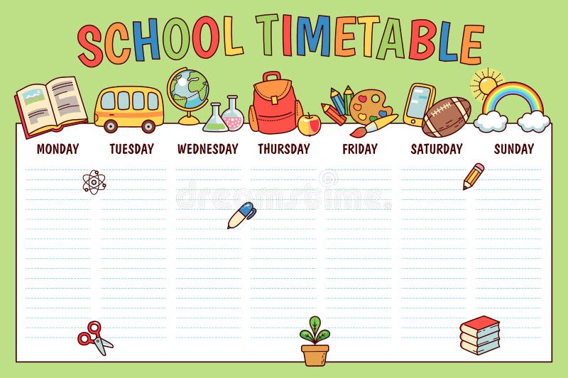 Calendario para la escuela stock de ilustración Calendario para la escuela stock de ilustración