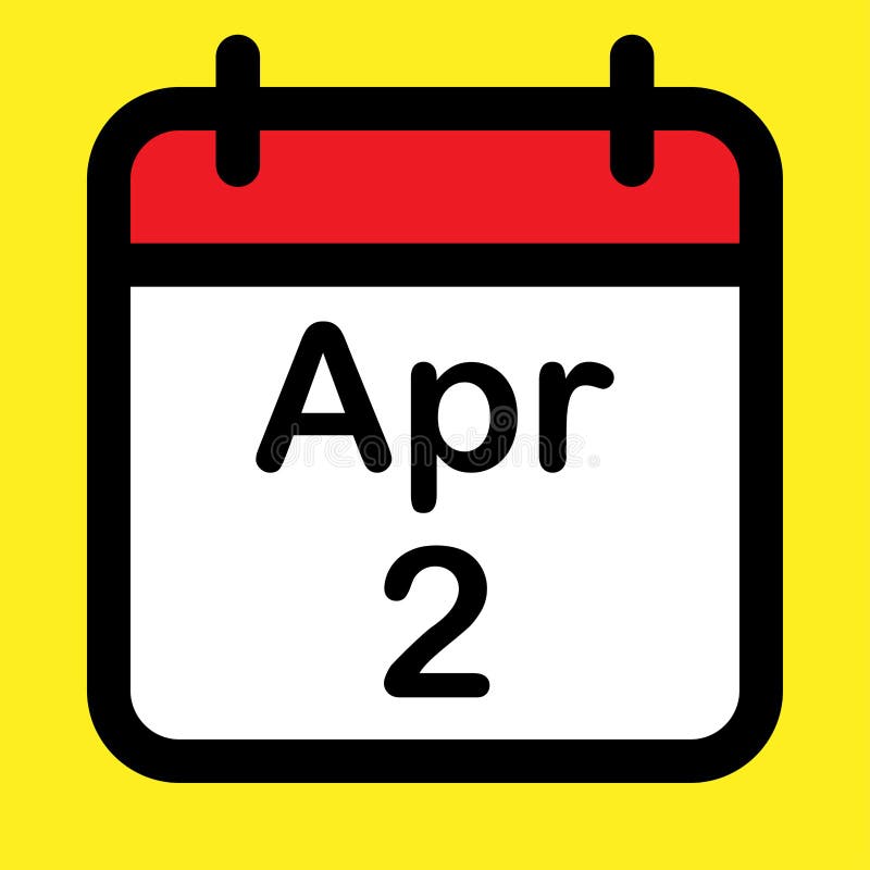 Calender icon second April stock vector. Illustration of pictogram