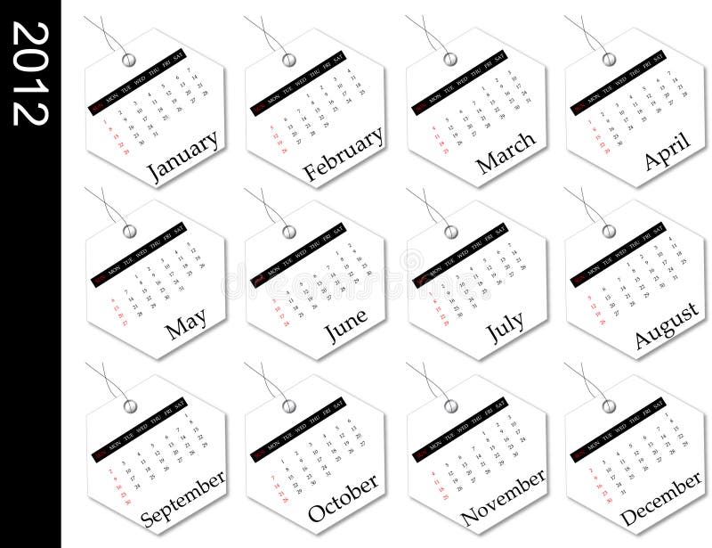 Calendrier 2012 illustration de vecteur Calendrier 2012 illustration de vecteur