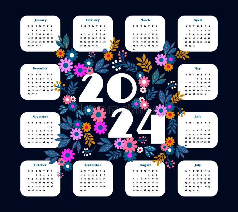 Le Modèle De Calendrier Annuel De Style 3d 2024 Organise Des événements Ou  Un Vecteur De Vacances