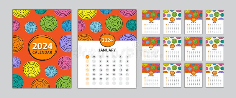 Calendrier 2024 Présentation Du Modèle 12 Mois Calendrier Annuel Défini En 2024  Calendrier Bureau 2024 Calendrier Mur Design 2024 Illustration de Vecteur -  Illustration du calendrier, pouvez: 237588097