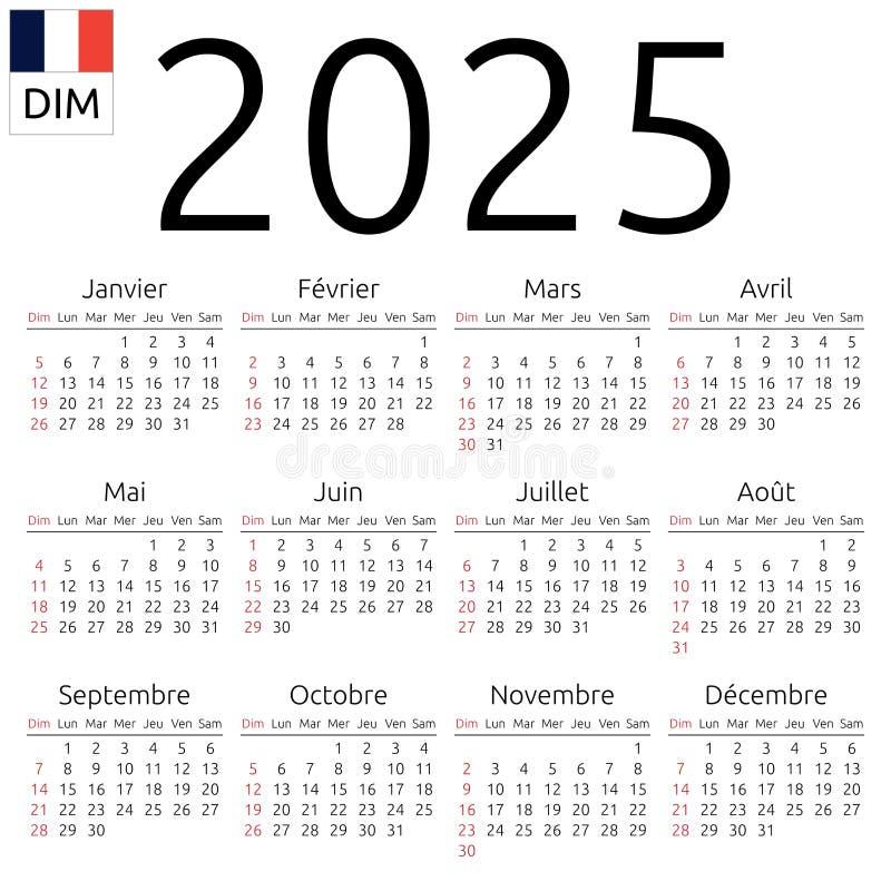 Calendrier 2025 : Une Année qui Débute en Douceur avec un Dimanche