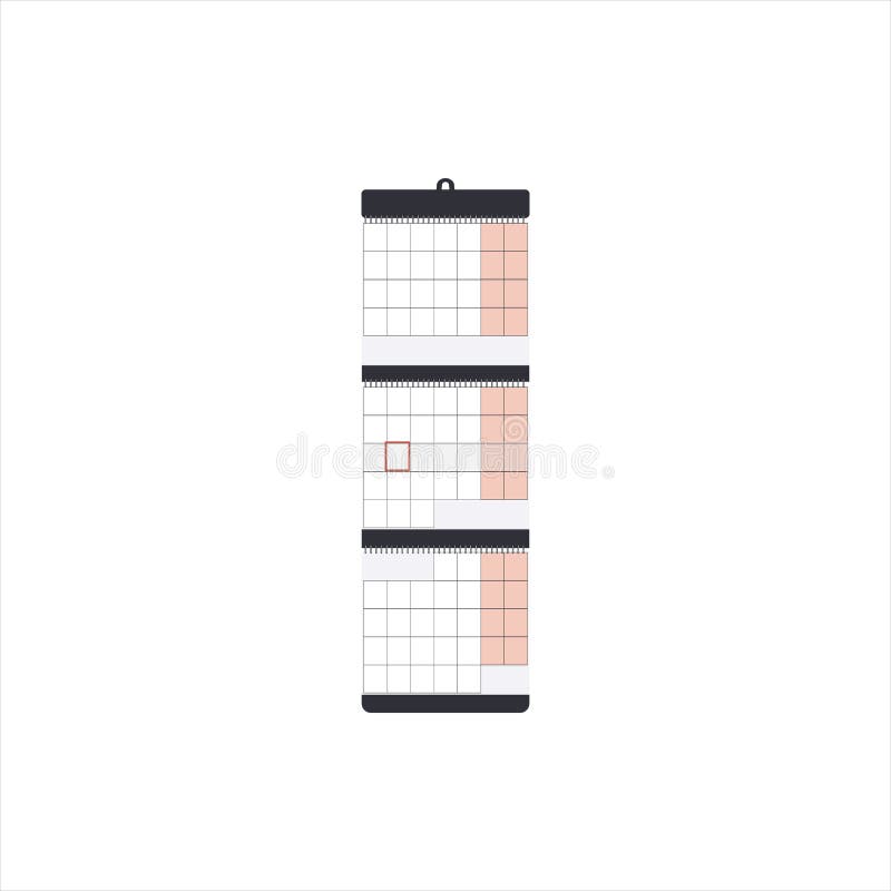 Calendrier mural comme élément de conception d'intérieur de bureau dans la marine et de couleurs roses sur un fond blanc descript illustration de vecteur Calendrier mural comme élément de conception d'intérieur de bureau dans la marine et de couleurs roses sur un fond blanc descript illustration de vecteur