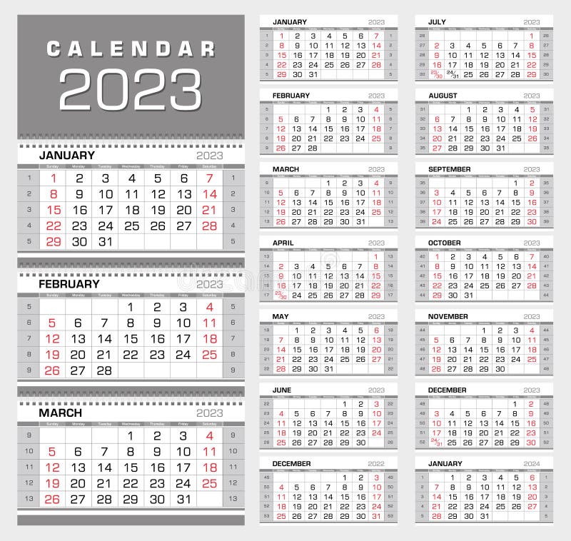 Calendrier 2023 Calendrier Trimestriel Mural Avec Numéros De Semaine