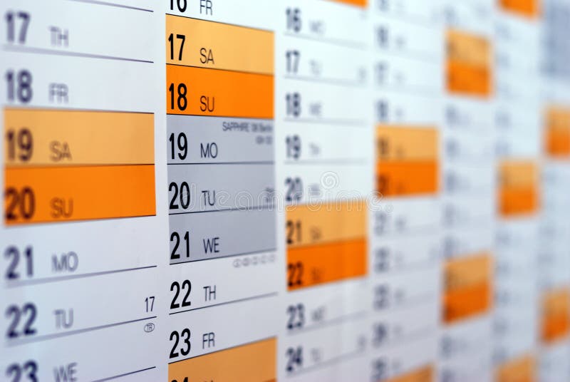 Calendário imagens de stock