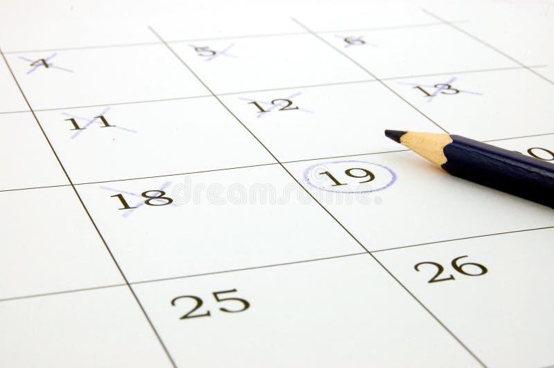 Calendário imagens de stock