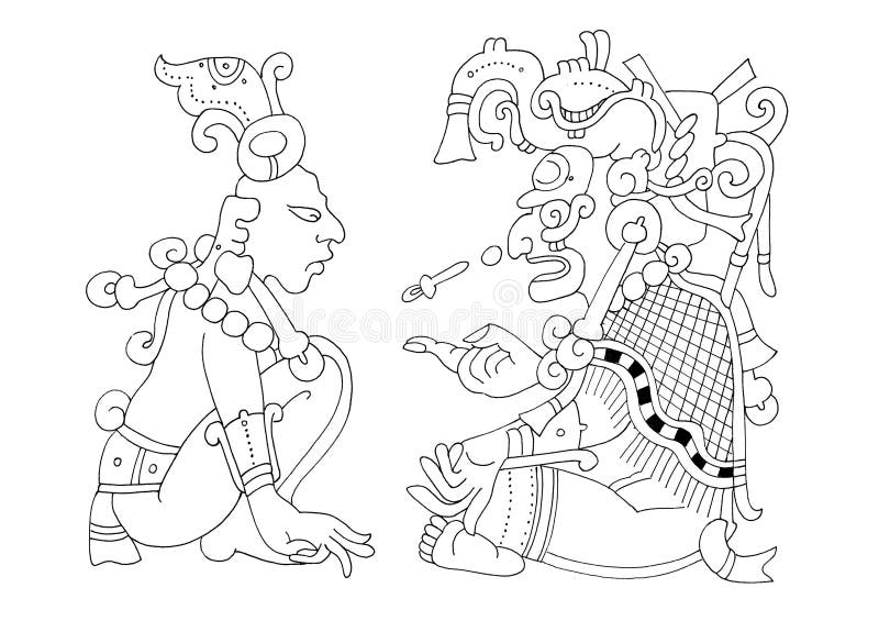 Calendário Maia - imagem do Códice de Dresden ilustração stock