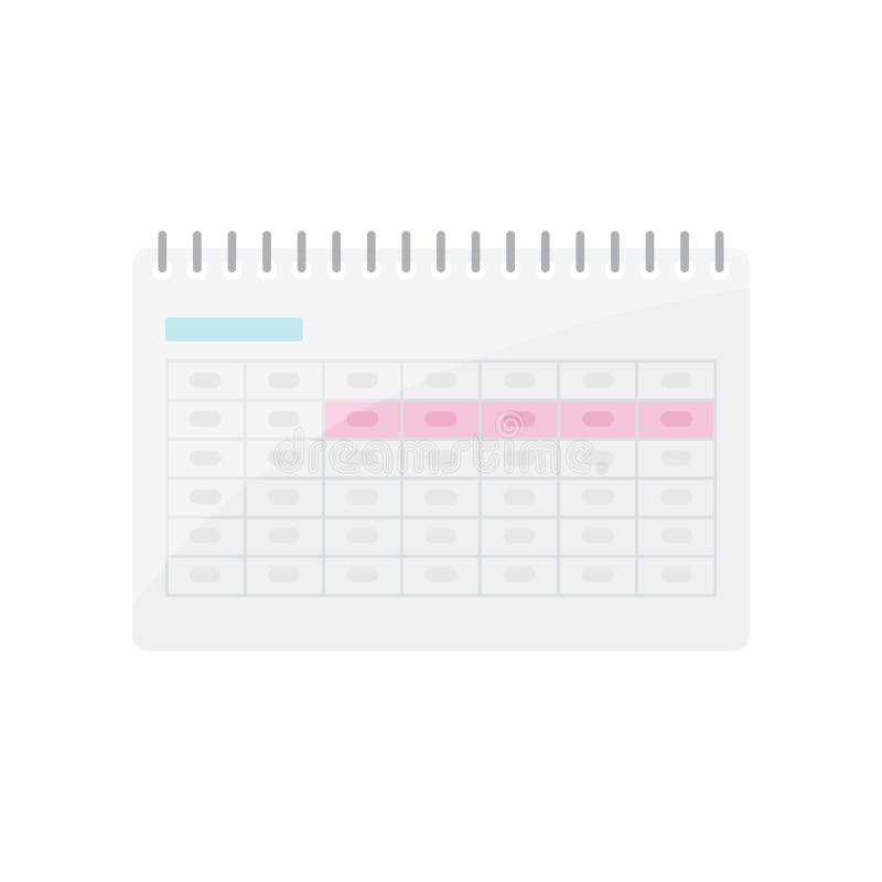 Calendário menstrual no fundo branco Ilustração do vetor ilustração do vetor Calendário menstrual no fundo branco Ilustração do vetor ilustração do vetor