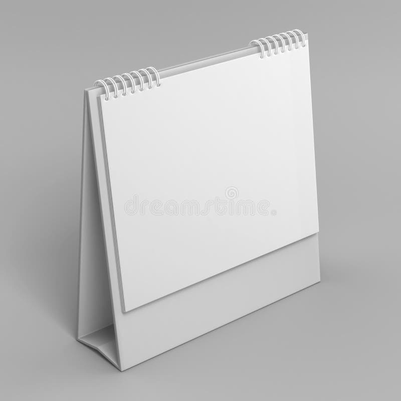 Calendário vazio do desktop isolado no fundo branco para a zombaria acima e os projetos da cópia 3d rendem a ilustração ilustração royalty free Calendário vazio do desktop isolado no fundo branco para a zombaria acima e os projetos da cópia 3d rendem a ilustração ilustração royalty free