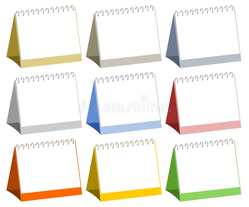 Calendários de mesa em branco ilustração do vetor
