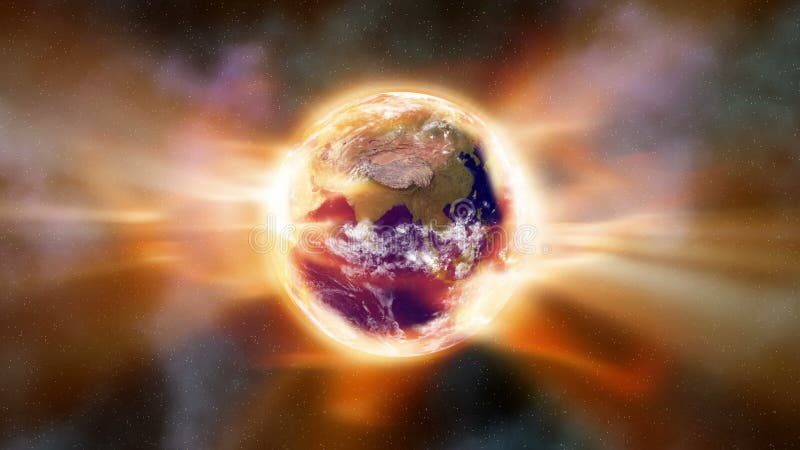 Calentamiento del planeta, aureola 002 de la tierra ilustración del vector