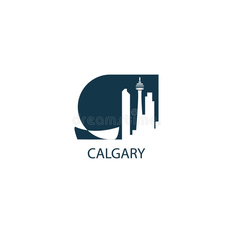 Calgary City Cool Skyline Logo Illustration Stock Vector - Illustration ...