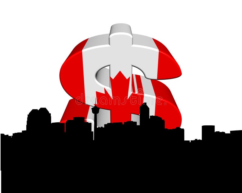 Calgary dolar kanadyjski flaga royalty ilustracja