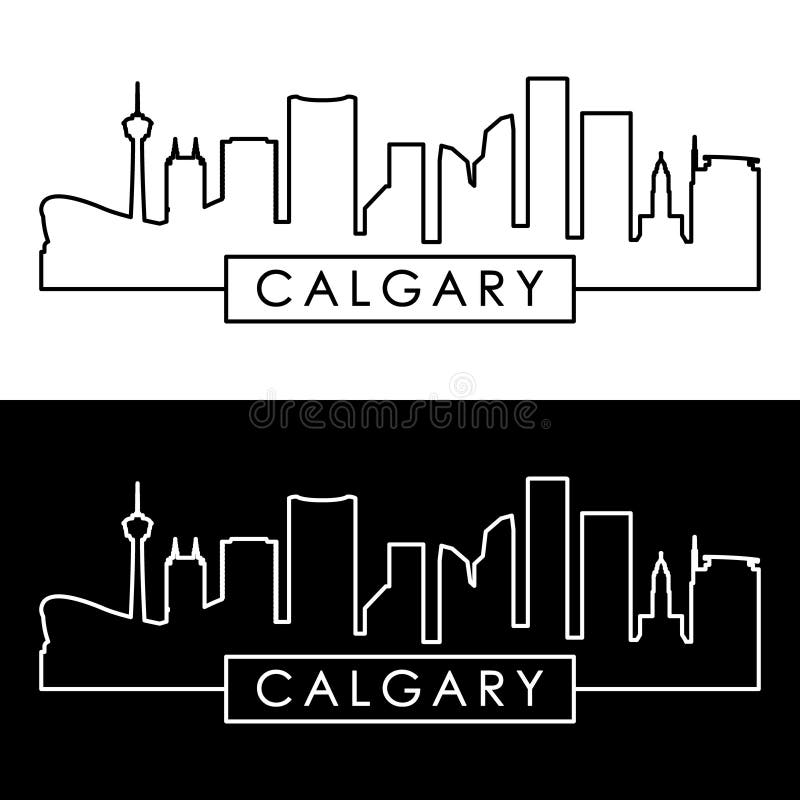 Calgary skyline. Linear style.