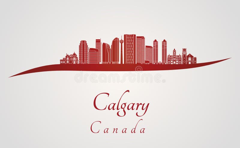 Calgary V2 skyline in red royalty free illustration Calgary V2 skyline in red royalty free illustration