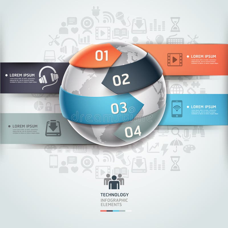 Calibre abstrait de technologie d'infographics de globe. illustration libre de droits Calibre abstrait de technologie d'infographics de globe. illustration libre de droits