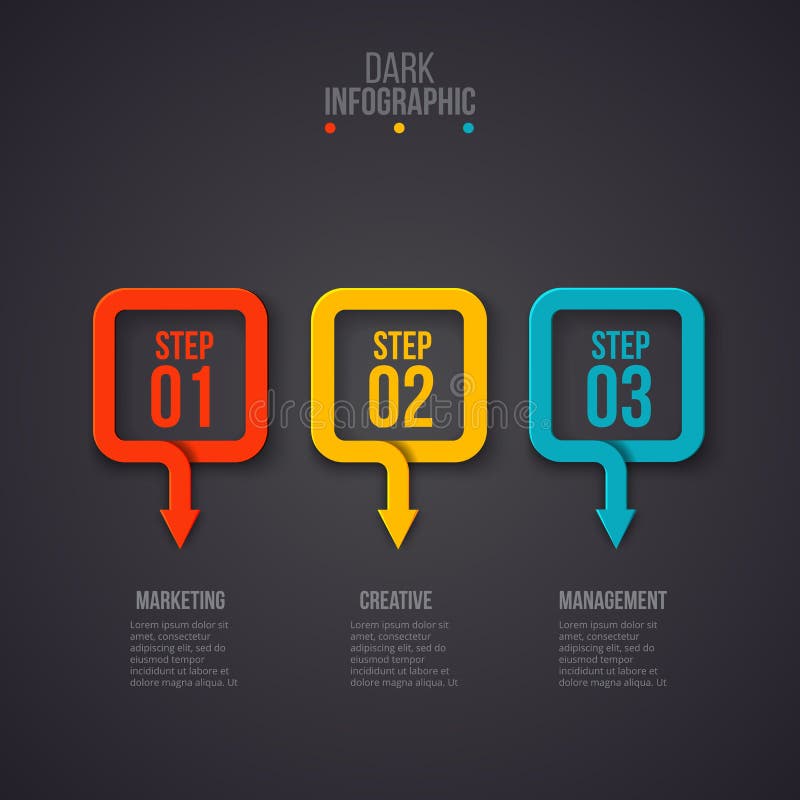 Calibre abstrait foncé d'options de nombre d'infographics Illustration de vecteur Peut être employé pour la disposition, le diagr illustration libre de droits Calibre abstrait foncé d'options de nombre d'infographics Illustration de vecteur Peut être employé pour la disposition, le diagr illustration libre de droits