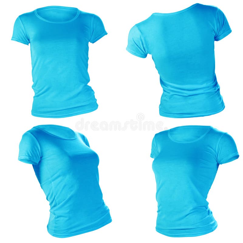 Calibre bleu vide du T-shirt des femmes images libres de droits Calibre bleu vide du T-shirt des femmes images libres de droits