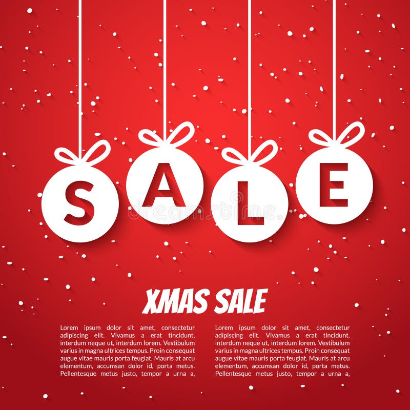 Calibre d'affiche de vente de boules de Noël Fond de vente de Noël Calibre de rouge de dégagement d'offre de remise de vacances d illustration libre de droits Calibre d'affiche de vente de boules de Noël Fond de vente de Noël Calibre de rouge de dégagement d'offre de remise de vacances d illustration libre de droits