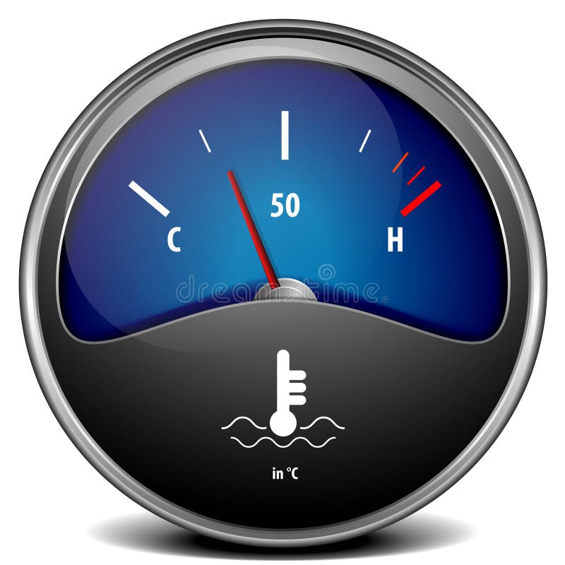 Illustration of a motor temperature gauge. Illustration of a motor temperature gauge