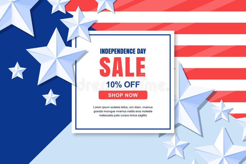 Calibre de bannière de vecteur de vente de Jour de la Déclaration d'Indépendance des Etats-Unis 4 du concept de célébration de ju illustration libre de droits Calibre de bannière de vecteur de vente de Jour de la Déclaration d'Indépendance des Etats-Unis 4 du concept de célébration de ju illustration libre de droits