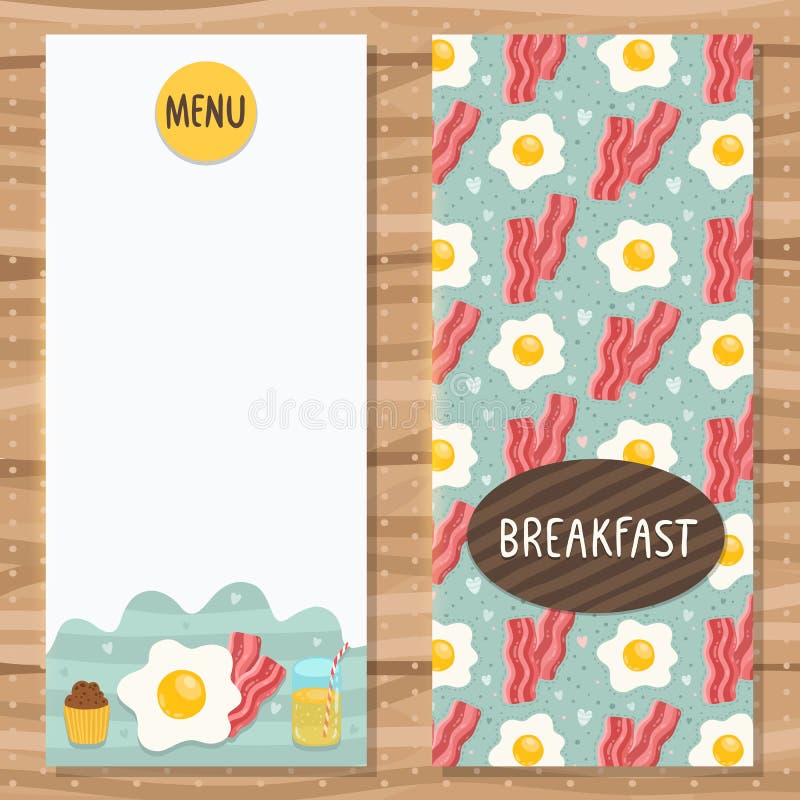 Calibre de brochure pour le menu de petit déjeuner illustration libre de droits Calibre de brochure pour le menu de petit déjeuner illustration libre de droits