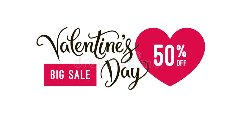 Calibre de conception de bannière de vente de jour du ` s de Valentine grand et offre spéciale, illustration de vecteur de dégage illustration libre de droits Calibre de conception de bannière de vente de jour du ` s de Valentine grand et offre spéciale, illustration de vecteur de dégage illustration libre de droits